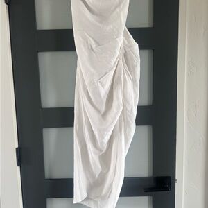 Amanda Uprichard One Shoulder White Dress